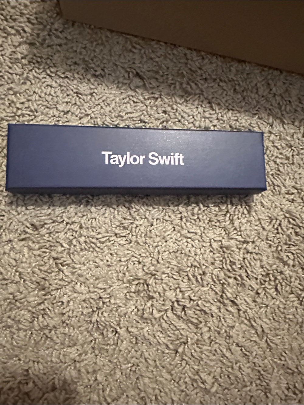 Taylor Swift Navy and White Branded Box, bejeweled bracelet